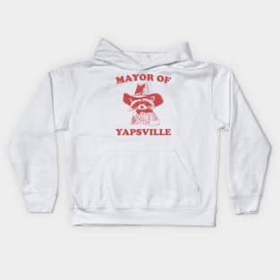 Mayor of Yapsville shirt, funny Raccoon Meme Kids Hoodie